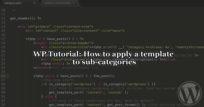 How to apply a template to sub-categories