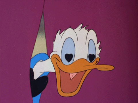 Donald Duck with heart eyes.
